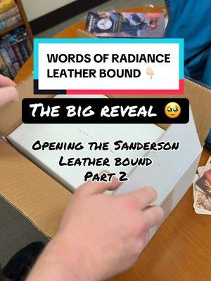 Part 2! This book is GORGEOUS! I can’t wait to have all these books together in one giant set. 10 letherbounds for 5 books 🤣 THANKFULLY we have a break before book 3 goes up. My wallet needs it 😅 #BookTok #bookworm #brandonsanderson #sanderson #cosmere #wordsofradiance #specialedition #unboxing #boxopening #readersoftiktok #fantasy #fantasybookrecs #bookrecommendations #fantasybooktok @Brandon Sanderson @Dragonsteel 