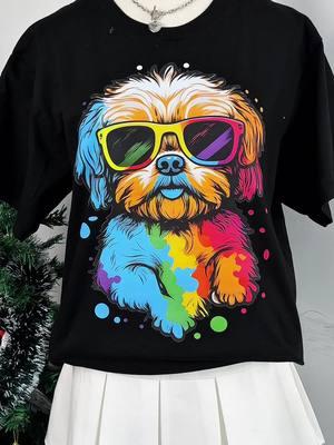 The colorful dog. Outfi for a day full of energy 🍀🌱 #dog #dogshirts #dogcute #cuteshirt #giftshirt #trendingshirt #fyp 