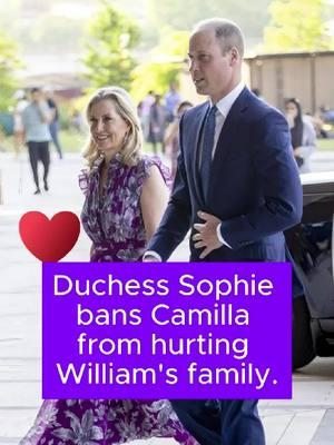 Duchess Sophie bans Camilla from hurting William's family. #celebrity #fyp #SophieDuchessofEdinburgh #princewilliam #PrincessKate #PrincessDiana #QueenCamilla #britishroyalfamily