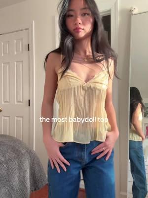 this top is the perfect shade of yellow omg #top #tanktop #outfit #babydoll #babydolltop 