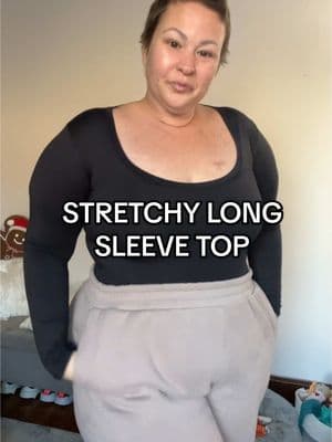 Stretchy long sleeve scoop neck top— I’m wearing a 2XL & I’m 285 for reference. #longsleeve #shirt #longsleevetops #longsleevetop #stretchyshirt #scoopneck #shirts #plussizeshirts #plussizeshirt #thickemsapproved 