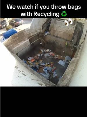 We watch if you throw trash bags with Recycling #garbagetruck #fyp #recycle #trash 