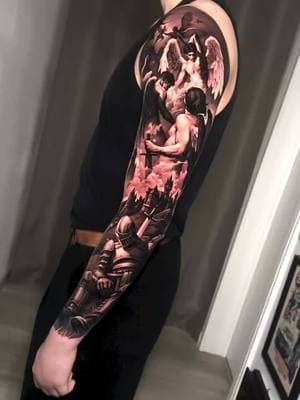 By Alessandro Covallero  #realismtattoo #tattoosleeve #armtattoo #knights #lastknifht #armtattoos #tattoo 