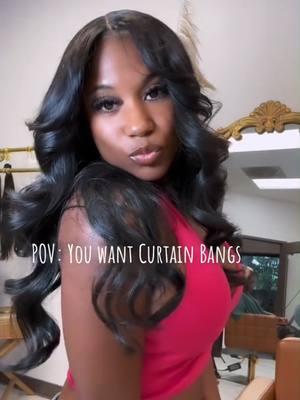 I wanted curtain bangs Vs. I got curtain bangs~ Looks super better!!👏👏 Link in bio... #curtainbangs #fringe #hairstyle #bodywavehair #gluelesswig #mscocohair #faceframehaircut #bouncyhair