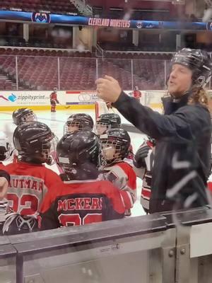 My sons first hockey game. 😎 He's only been skating for 1 year!!! #hockey #hockeydad #hockeyboys #NHL #ahl #clevelandmonstershockey #clevelandmonsters 