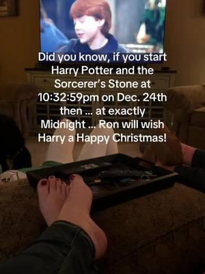 We did not start the movie on time, so there was some significant math involved to make sure this moment happened #happychristmas #happychristmasharry #harrypotter #harrypottertiktok 