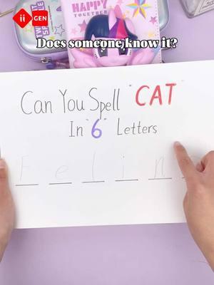 Can you spell “cat “in 6 letters?#iigen #stationery #stationeryaddict #doyouknow #canyousolveit #spell #english #common #abbreviations #letter #words #funnyvideo #viralvideo #iigenstationery 