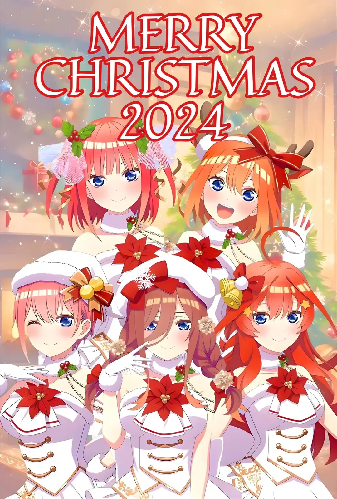 (done this same post for 3 years in a row now) #anime #animetiktok #tqq #thequintessentialquintuplets #gotoubunnohayanome #miku #nino #yotsuba #itsuki #mikunakano #animefyp #fy #fyp #christmas #lastchristmas #wham #quints 