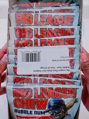 Big League Chew "Outta Here Original" Bubble Gum #bigleaguechew #TikTokShop #asmr #bubblegum #foodies 