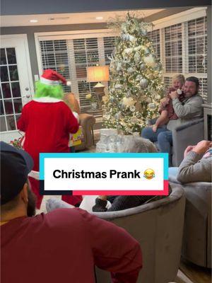 I had to do it. She didn’t love it but it’s fine😂😂  #Christmasprank #Grinchprank #Familytime #hangoutwithus #christmaspranks 