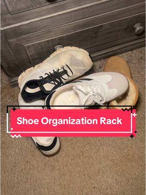 This elevated shoe storage rack is super easy to assemble and aesthetically pleasing !! #shoestorage #shoerack #shoeorganizer #shoeorganization #shoeracks #tiktokshopholidayhaul #fyp 