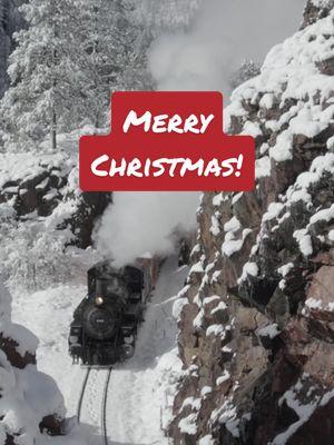 Merry Christmas and thank you for a great year of steam trains and snow! #durangosilvertontrain #durangoandsilvertonnarrowgaugerailroad #railfanning #trainsoftiktok #traintok #trainspotting #railroad #railfan #railfansoftiktok #steamtrain #durango #durangocolorado 