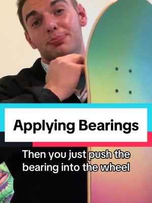 When setting up a skateboard, getting the bearings into your skateboard wheels is all about using the trucks for leverage, pushing the wheel into the bearings #howtoskateboards #skateboardsetup #skateboards #skatelife #howtoskateboard 