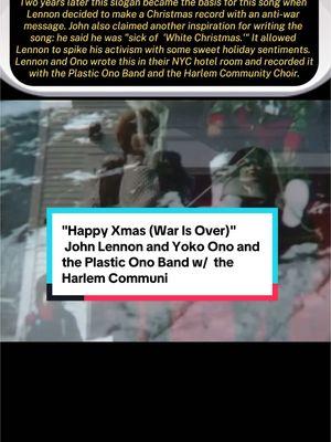 "Happy Xmas (War Is Over)" by John Lennon and Yoko Ono and the Plastic Ono Band with the Harlem Community Choir #1971 #70ssong #70s #70smusic 