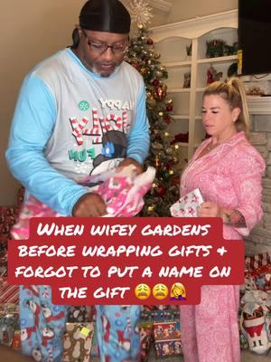 She will be suspended from gardening until ALL the gifts are wrapped! 🤦‍♀️🤷‍♀️ #gardeninglife #couplecomedy #relateable #merrychristmas #prestons 