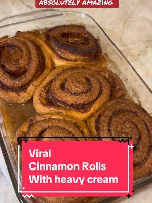 Viral Cinnamon Rolls with heavy cream @Pillsbury #cinnamonroll #cinnabon #viralcinnamonrolls #fyp #viralrecipe #stickybuns 