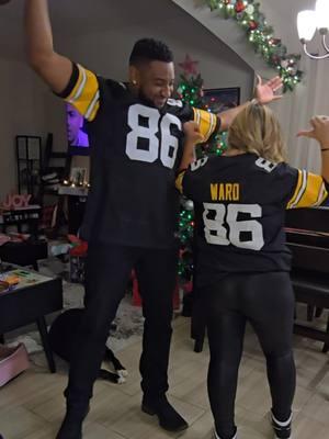 From Christmas PJs to Steelers drip 🎄➡️🏈 Rockin’ the Ward jerseys, swingin’ the terrible towel, and vibin’ to Renegade. You know how we do—Steelers Nation all day! 🖤💛 @Pittsburgh Steelers  #HolidayHustle #SteelCityStyle #HereWeGo