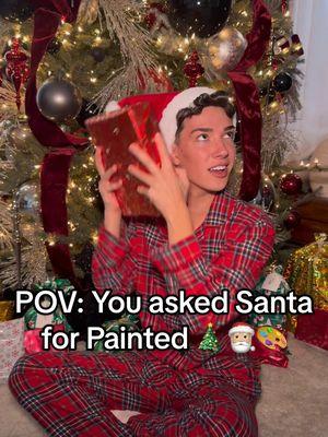 MERRY CHRISTMAS 🥹🫶🏼 WHO GOT PAINTED UNDER THEIR TREE?! 🎄🎁 #asmr #painted #jamescharles #christmas #present #haul #unboxing #makeup 