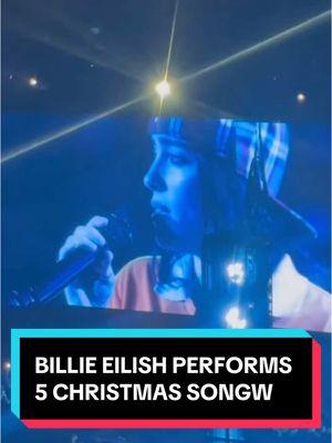 Billie Eilish gifted fans in attendance at The Kia Forum with multiple Christmas songs. The singer covered a different holiday song during each night of her five-show concert run at The Kia Forum in Los Angeles.  While on her HMHAS Tour, Billie Eilish performed “I’ll Be Home for Christmas,” “Silver Bells,” “Have Yourself a Merry Little Christmas," “Silent Night," and "O Holy Night." ⭐️ #billieeilish #hmhas #hmhastour #billieeilishconcert #christmas #christmassongs #christmascover #femalesingersongwriter #womeninmusic 