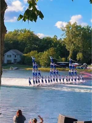 The Rock Aqua Jays ending pyramid from the D1 Show Ski National tournament held in Warsaw, Indiana. Home of the Lake City Skiers. #getonthewater #joinawaterskiteam #learntowaterski #worldwidewaterskiing #showskibook #staypuftmarshmellowman #ghostbusters #waterskishow 