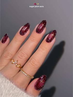 ✨🍇 sparkly plum aura nails to shine through Christmas and into the New Year! 🎄🎆 *all the products are linked on my amzn in the bio  ____ *affiliate #holidaynails #newyearsnails  #glitternails #auranails #ombrenails #rednails #cherryred #nailtrends #nailinspo #nailtutorial  #trendingnails #fypシ 