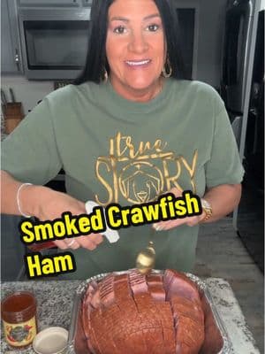 Smoked Crawfish Hal for Christmas #louisianacheck #ham #smokedham #cajunladycooks #merrychristmas 