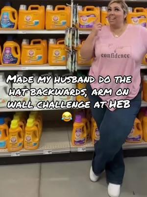 Recorded my husband doing the hat backwards challenge at @H-E-B  #couplegoals#fyp#foryoupageofficiall# #marriedlife #husbandwifecomedy #hatbackwards #tooclose #excusemeyoulooklikeyouloveme 