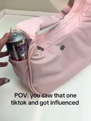 it perfectly fits the redbull… 😍 #redbull #lululemon #pink #bag #purse