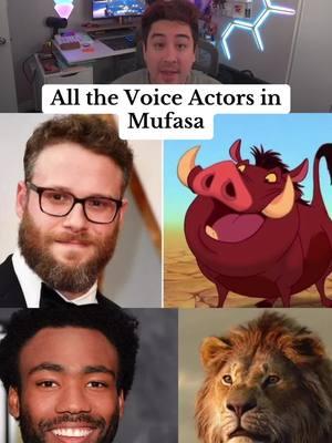 Here are all the Voice Actors in Mufasa #donaldglover #sethrogen #mufasa #voiceactor 