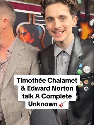 The music changed a generation, and now it’s changing cinema 🎸  #TimotheeChalamet and #EdwardNorton brought Bob Dylan’s legendary story to life in #ACompleteUnknown—and maybe caused a little chaos along the way. #BobDylan #Premiere #SearchlightPictures #DolbyAtmos #MovieTok 