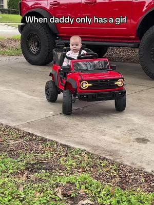 Built ford tough like her daddy ❤️ #8monthold #bronconation #fordbronco #babybronco 