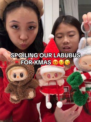 SPOILING OUR LABUBUS FOR CHRISTMAS 😛😝😜 @POP MART US  #popmartunboxing #popmartglobal #popmartus #popmartblindbox #popmart #labubuthemonsters #labubuhaveaseat #labubuclothes #labubuunboxing #labubu #christmasgift 