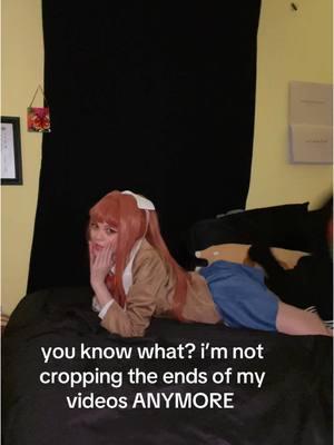 in my defense i filmed this at like 2am 😭 { #monika #justmonika #monikaddlc #ddlc #dokidokilitertureclub #monikadokidokiliteratureclub #ddlccosplay #dokidokiliteratureclubcosplay #ddlcmonika #blooper #cosplay #cosplayer #monikacosplayer #fyp #viral #christmas }