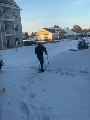 Checking out his new #snowshoes happy they are able to to his #prosthetic legs! #anputee #snow #winter #trynewthings 