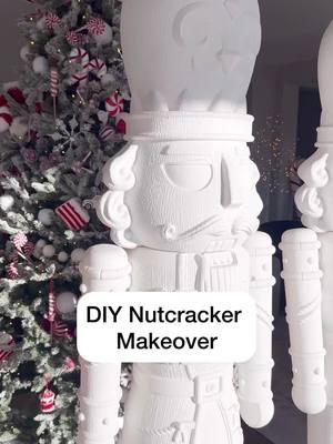 DIY Nutcracker Makeover!🎨🎄 I finished up their glow-up just in time for Christmas! What do you think? Would you have just left them white or how would you have painted them? I still have some finishing touches to put on them for next Christmas.🤍❤️ #nutcrackermakeover #diyhome #christmasdecor #holidayhome #nutcracker 