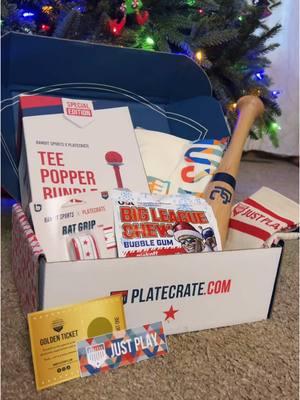 Santa brought the December @platecrate 🎄❤️ #baseball #travelball #teepopper #training 