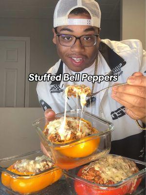 Stuffed Bell Peppers (Makes 3 Meals) Macros: 400 Calories | 27.7g Carbs | 8.3g Fat | 47g Protein Ingredients: 3 Bell Peppers  1lb 96/4 Ground Beef 375g Tomato Sauce 1/4 Cup Sweetener  45g Dry Jasmine Rice 1/2 Cup Reduced Sodium Beef Broth 84g Fat Free Mozzarella  28g Fresh Grated Parmesan  1tbsp Minced Garlic Instructions: Cook Rice Prior to Starting. Cut Tops Off Peppers. Remove Stems & Seeds. Lightly Spray With Olive Oil. Bake at 400 for 10 Minutes. In a Large Skillet brown seasoned beef. Add Beef broth, Garlic, Tomato Sauce & Sweetener. Simmer on Medium Heat. Mix In Cooked Rice. Fill Peppers With Mixture. RINSE MOZZARELLA & Top Peppers. Add Parmesan. Bake at 400 for additional 10 Minutes. Divide Evenly. Serve & Enjoy! #stuffedpeppers #mealprep #stuffedbellpeppers #mealideas #mealprepideas #EasyRecipe #healthyrecipes #mealprepideas #lowcalorie #lowcarb #highprotein #lowcarbrecipes #lowcarbrecipes #highproteinmeals #beef #DinnerIdeas #highproteinrecipes #dinner #mealinspo 