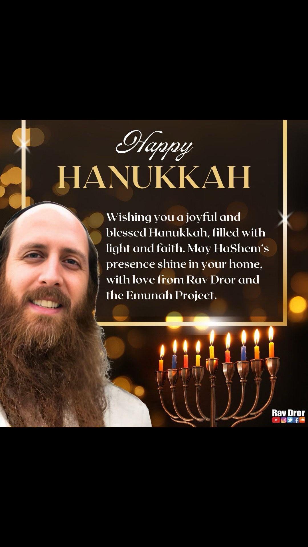 Happy Hanukkah!🕎 Where are you lighting the first candle? Comment down below!  #ravdror #emunah #happyhanukkah #chanukah #happyholidays #jewishholidays 