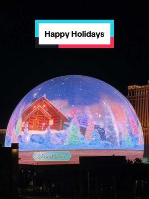 Happy Holidays 🎄❄️🎁 Love,  Vegas  📍@Sphere  #vegas #lasvegas #visitlasvegas #holidays 