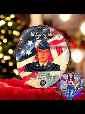 Always a pleasure to create for friends & family. These were special #memorial #christmasgift plaques and ornaments.  #sewdiva #ornaments #memory #plaques #custom #christmastiktok #embroideryshop #fyp #foryoupage #freedomisntfree #army #americansoldier #patriotic #brother #tulare #california #mamaownedbusiness #military #militaryfamily 