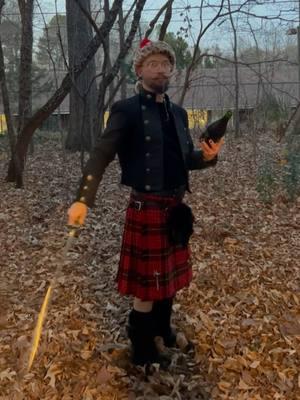 Another Christmas Sabrage #sabrage #swordtok #partytrick #merrychristmas #christmas #happyholidays #kilt #kilttok 