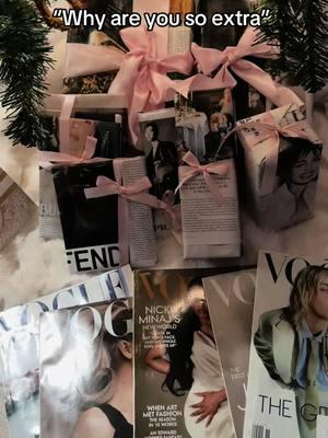 Vogue magazines as wrapping paper >> #blairewaldorf #vogue #fyp