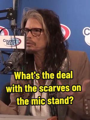 Steven tells how the scarves hanging on his microphone stand became his trademark #steventyler #aerosmith #rocklegend #icon #singer 