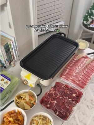 kbbq at home for christmas eve🎄🤭  I hope y’all are having a wonderful Christmas my dear besties! 😘  #koreanbbq #kbbq #indoorgrill #pukomc #cookwithme #videodiary #bulgogi #koreanfood #TikTokShop #fypツ  