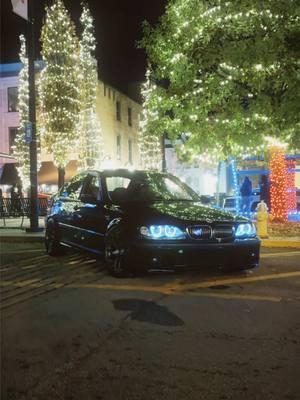 Merry Christmas from me & my E46. 🎄 #Christmas #merrychristmas #Christmaslights #lightshow #angeleyes #halos #e46 #bmw #e46knight #cartiktok #cartok #carsoftiktok #fypage #viral #bmwlife #e46m3 #zhp 