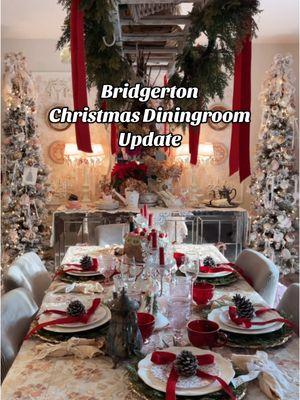 Here’s a refresh to my diningroom for Christmas 🎁 @Iris_homesweethome  #victorianhouse #christmasgift #bridgertondecor #coquetteaesthetic #nostalgicchristmas #rococoaesthetic #vintagechristmas  @LoveShackFancy @Urban Outfitters @LaceMade @Flower Knows Makeup @Selkie 