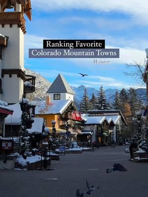 Ranking my current favorite Colorado Mountain Towns- for winter! ❄️ 🏔️ It changes each year as I visit more and based on activities, food, travel, etc and my own personal experience What is your favorite Colorado Mountain Towns & why? Honestly, there are so many good ones and ones I am continuing to discover even after living here almost 8 years! I decided to break it up this time into winter specifically and will be sharing soon summer/fall! Others that are great for winter are: - Estes Park - Ouray  - Colorado Springs - Frisco  - Glenwood Springs - Steamboat #colorado #coloradomountains #coloradomountaintowns #vail #vailcolorado #pagosasprings #telluride #breckenridge #aspen #aspensnowmass #telluridecolorado 