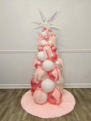 The last Christmas tree of the season 🩷 #foryoupage #christmas #christmastree #bows #pinkaesthetic #balloondecor #balloonstylist #corporateevents #eventdecor #decoraciondeeventos 