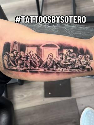 La ultima cena🙏🏽😎Muchas gracias a todos por el apoyo🙌🏽👏🏽👏🏽 #tattoosbysotero #tattoos #fypシ #fy #fypシ゚viral #fypage #page #pov #houstontattooshop #trust #portertattoo #sleevetattoo #tattooideas #religious #ultimacena #lastsupper 