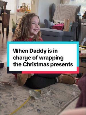 Daddy is back with more crazy Christmas present wrapping this year. Will it top last year’s gift?  #christmas #christmashaul #christmasgift #parenttok #prankwars #prank #funnyparents #daddysgirl #wrappinghacks #wrappinggifts #christmastok #christmastiktok #funnykids 